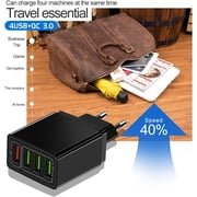 Hyper Charge Pro, Hyper Charge Pro Charger, 4-Port Quick Charge 3.0 Hub with Temp Control & Fast Charging, Charge All Your Devices 4X Faster for Android and iPhone (F)
