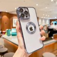 thumbnail image 2 of case for iPhone 13 Pro Max Case with Camera Lens Protector, Logo View iPhone 13 Pro Max Case for Men Women, Luxury Clear Cover for iPhone 13 Pro Max 5G 6.7 inch (Sierra Blue), 2 of 10