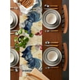 thumbnail image 5 of Navy Blue Rooster Burlap Cotton Table Runner 13x90 Inches Long, Vintage Watercolor Animals Farmhouse Table Runners, Outdoor Dining Tablecloths Decor for Baby Shower/Party/Wedding, 5 of 6