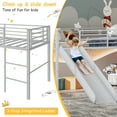 thumbnail image 6 of Gymax Twin Metal Loft Bed with Slide Guardrails Built-in Ladder Low Bed Frame Silver, 6 of 8