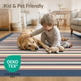 thumbnail image 4 of ODIKA 8'x10' Washable Area Rug Non-Slip Chair-Friendly Mat Chindi Knit Striped Boho Farmhouse Bordered Stripes Multi Rag Flowing Dynamic for Dining Room, Large Office, Lounge, 4 of 7