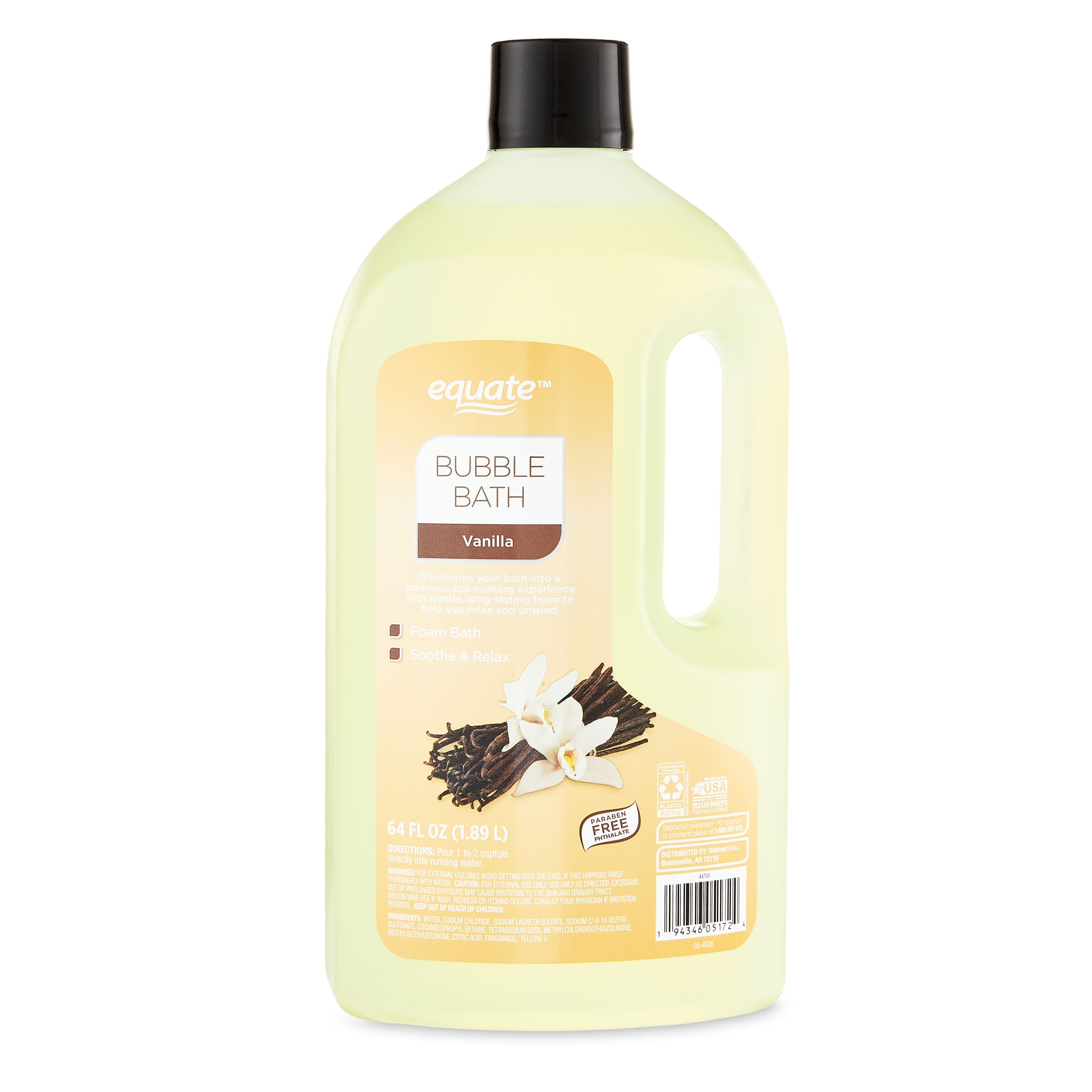 Equate Bubble Bath, for Adult, Senior and Teen, Vanilla, 64 fl oz Equate Bubble Bath, for Adult, Senior and Teen, Vanilla, 64 fl oz
