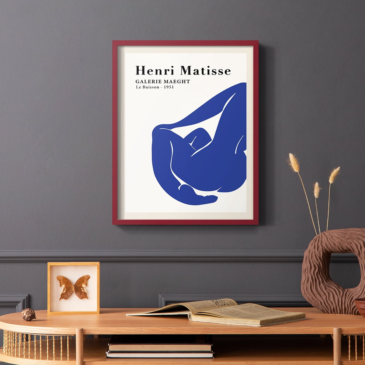 Matisse CXVIII Framed Print in Red Solid Wood 16 x 20 Framed Print