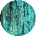 thumbnail image 1 of Ahgly Company Indoor Round Oriental Turquoise Blue Industrial Area Rugs, 4' Round, 1 of 4