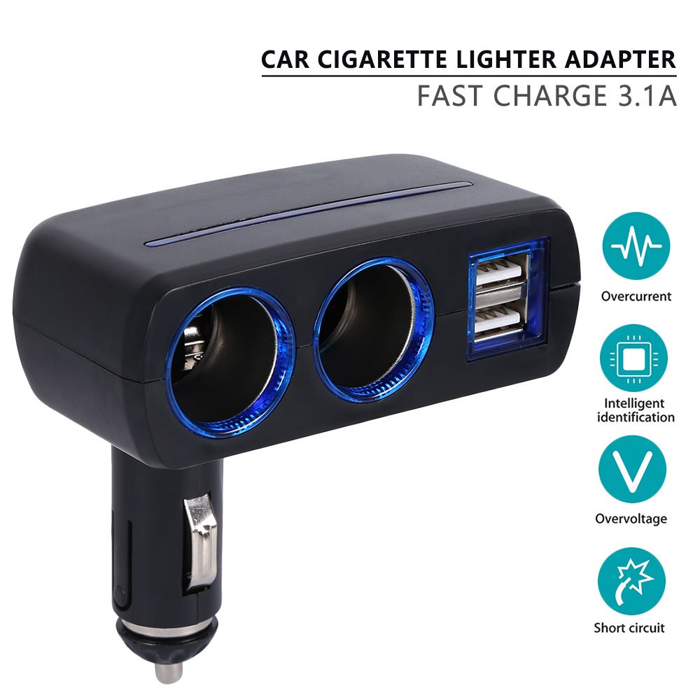 Adaptateur Allume-cigare Secteur 220V Vers 12V - Convertisseur AC/DC 100-240V, Sortie 12V 2A (2000mA) - Avec Voyant LED - Pour Chargeurs Et Accessoires Auto