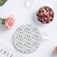 thumbnail image 4 of RYLABLUE Merry Christmas Set of 8 Round Coaster for Drinks, Absorbent Ceramic Stone Coasters Cup Mat with Cork Base for Home Kitchen Room Coffee Table Bar Decor, 4 of 5