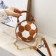 thumbnail image 2 of Bolsa de hombro redondo de mensajero con cadena para mujer (fútbol marrón claro) Ehuebsd Para Estrenar, 2 of 7