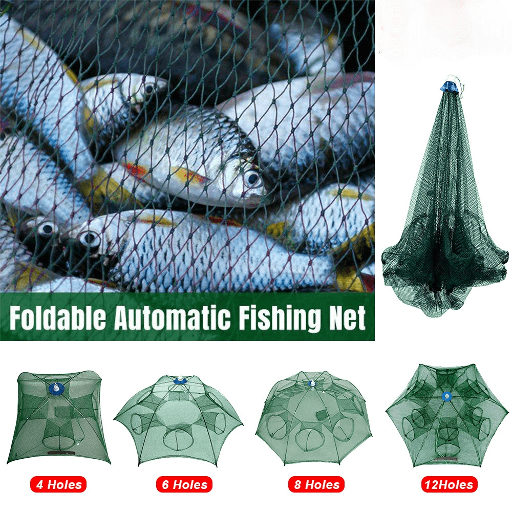 Magic Fishing Trap 8 Holes Full Automatic Folding Shrimp Cast Cage Crab Fish Net