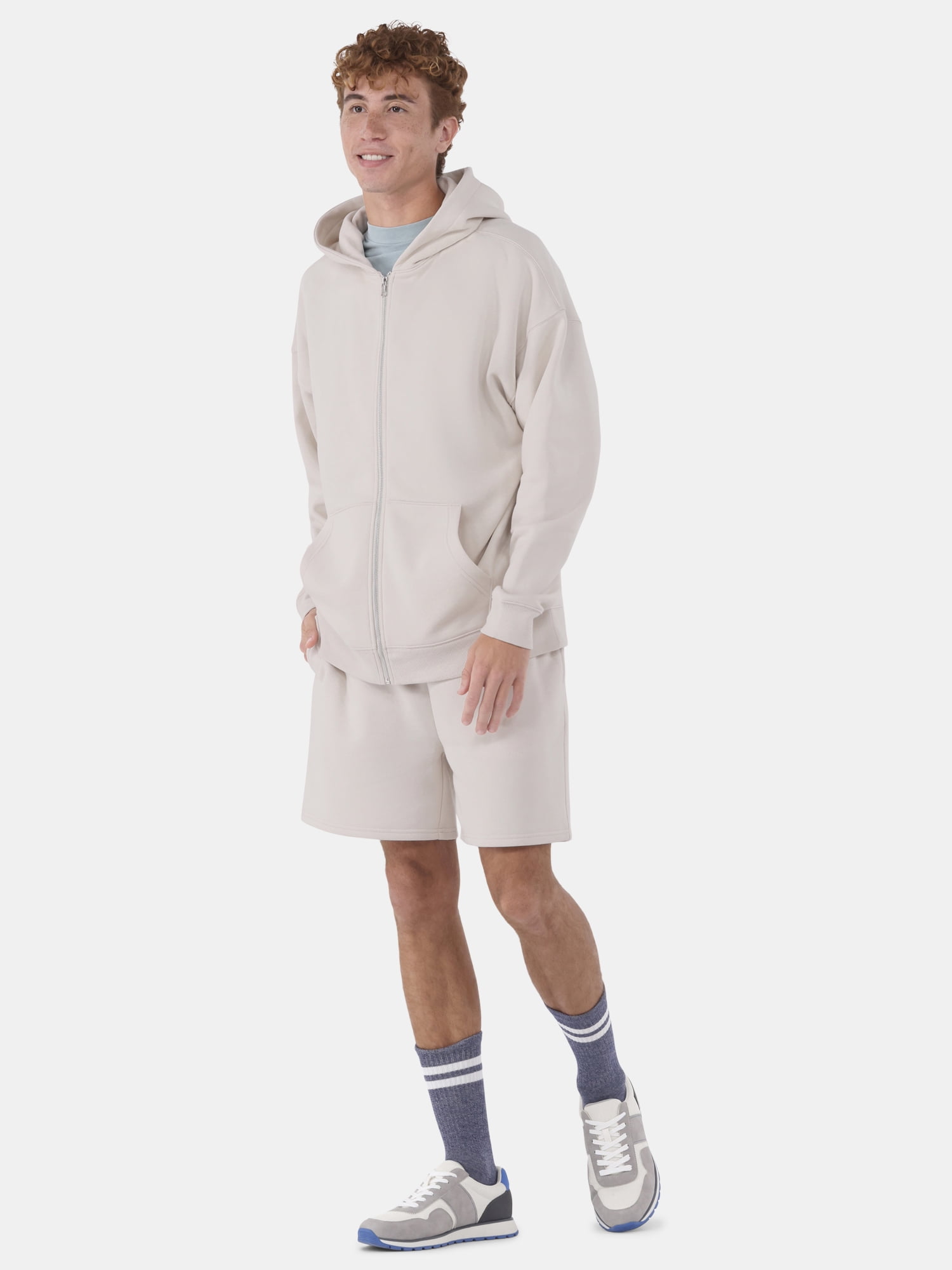 No Boundaries Zip Hoodie with Long Sleeves, Men's & Big Men's