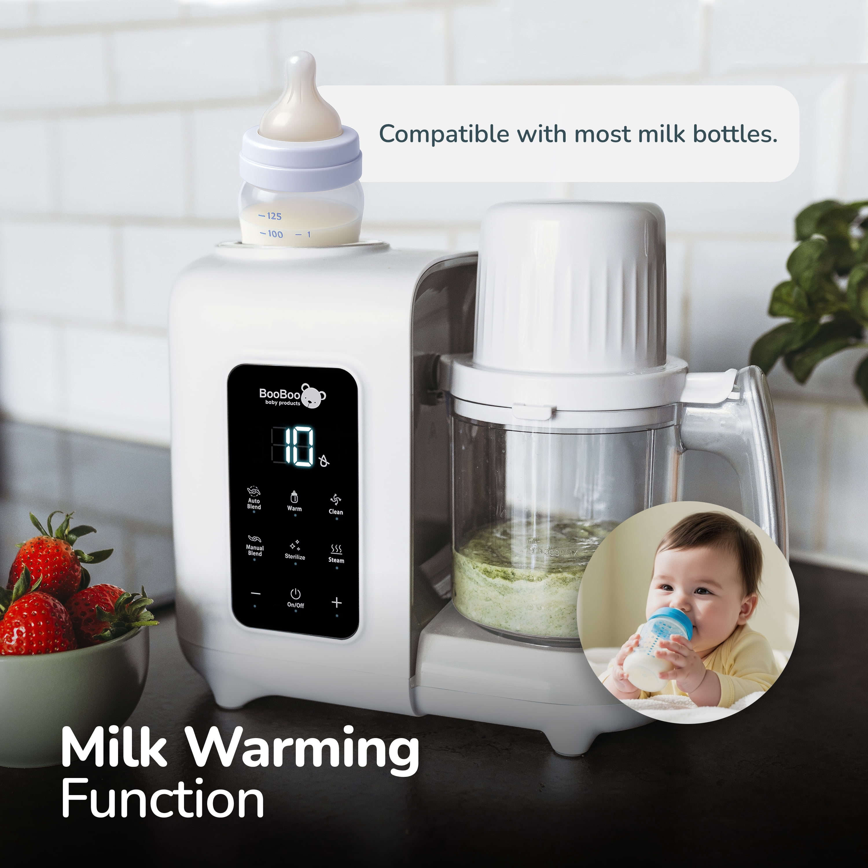 BooBoo Baby Pureepro V2 5 in 1 Baby Food Maker Steamer and Bottle Warmer