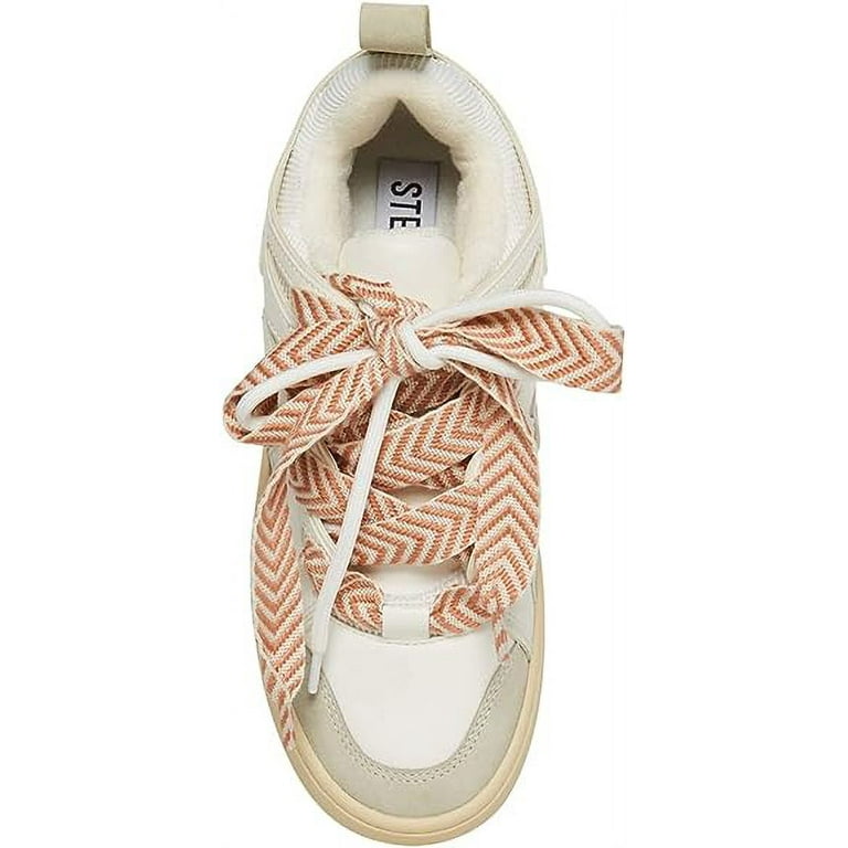コーディネートの主役に!【Steve Madden】ROARING スニーカー Steve Madden Roaring White/Green Double-Laced Lace Up Low
