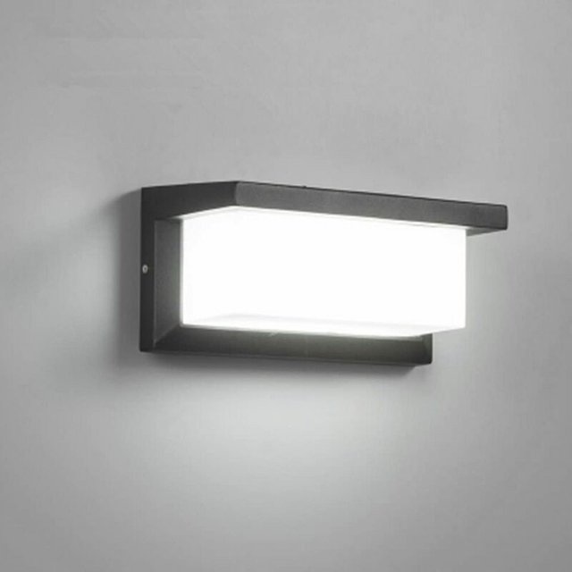Luz de pared LED para exteriores moderna 12W a prueba de agua IP65 Iluminación de aluminio antracita Luz de decoración para patio Jardín Patio Pared estrecha Camino Terraza Villa Corredor Blanco frío JAMW Sencillez