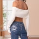 thumbnail image 4 of Tops de manga larga para mujer jersey con hombros descubiertos Top corto extremo Otoño Invierno Hugtrwg Para estrenar, 4 of 6