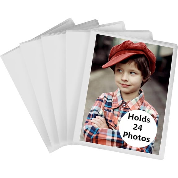 24-Photo Clear Cover Photo Albums, 5x7-Inch, 5-Pack to Store and Display Memories, Vacations, Events, Weddings