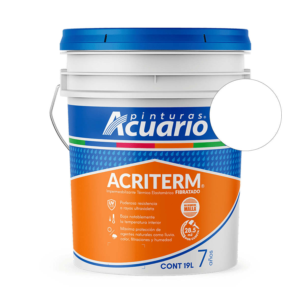 Impermeabilizante Pinturas Acuario Acriterm Fibratado 7 Años 19 Litros ...