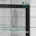 thumbnail image 5 of Frameless Shower Door 56-60"x58" Aluminum Frame Double Sliding Bathtub Screen,Bypass Bathroom Sliding Door with Premium 1/4" (6mm) Clear Tempered Glass, Black Hardware Sliding Glass Shower Enclosure,, 5 of 20
