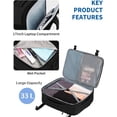 thumbnail image 4 of WANDF Expandable Travel Backpack 17 In Laptop Backpack with Wet Pocket For Spirit Airlines,Underseat personal item travel bag Hand Luggage, Large Casual Daypack for Weekender Business(Black Bag), 4 of 11