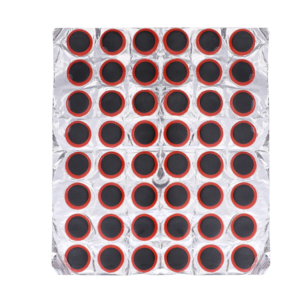 48Pcs Round Rubber Puncture Patches Bike Bicycle Tire Tyre Inner Tube Repair Kit