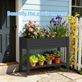 thumbnail image 4 of Joxxoaa Raised Garden Bed with Legs,Self-Watering Resin Planter Box with Lockable Wheels Drainage Plug and Gauge for Vegetables, Flowers, Storage Shelf for Tools and Accessories (Black), 4 of 7