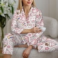 thumbnail image 4 of Goofa Cute Rabbit Printed Women’s 2 Piece Pajama Set Super,Pajamas Women's Long Sleeve Sleepwear Soft Button Down Loungewear Pjs Lounge Set Nightwear-Medium, 4 of 9