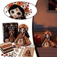 thumbnail image 6 of Halloween Fabric Doll DIY Kit, Sugar Skull Rag Doll Craft Set, Gothic Cloth Doll Making Supplies, Handmade Sewing Doll Kit, Floral Doll DIY Pack, Craft Supply for Home DIY Projects, Halloween Gift, 6 of 6
