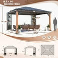 thumbnail image 6 of Hommow 12' X 14' Hardtop Gazebo,Metal Gazebo with Aluminum Frame, Vertical Stripe Galvanized Iron Roof for Backyard, Patio, Lawns, 6 of 7