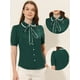 thumbnail image 2 of Blusa de Trabajo Allegra K Manga Corta Cuello Abullonado Cuello Peter Pan Mujer Verde oscuro L, 2 of 4