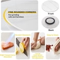 thumbnail image 4 of Lazy Susan Turntable Dining Table, 360° Large Round Rotatable Serving Plate, Marble Texture Rock Slab 12mm Thick Rotating Serving Tray(Matte White,20in/50cm), 4 of 7
