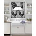 thumbnail image 3 of Grey Retro Vintage Swag Curtains for Living Room/Bedroom Windows, Farmhouse Country Animal Modern Kitchen Curtains and Valances Set 36 Inch Length, Light Filtering Swags Valance Curtain Panels, 3 of 5