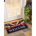 thumbnail image 2 of Evergreen Patriotic Welcome Indoor Outdoor Natural Coir Doormat 1'4"x2'4" Blue, 2 of 2