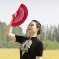 thumbnail image 4 of CSChome Handheld Fan Portable Folding Hand Chinese Style Decorative Dancing Wedding Party Accessories, 4 of 7