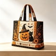 thumbnail image 4 of Digital Printed Halloween Large Capacity Handbag, Horror Spooky Fashion Style Shoulder Purse, Trendy Daily Carry Bag for Women Holiday Travel Outdoor Party Outfit Matching, 4 of 7