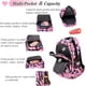 thumbnail image 3 of Mochilas con estampado geométrico para niñas y niños, mochilas escolares de gran capacidad para niñas y niños, mochilas resistentes al agua, color rosa y rojo, 3 of 4