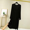 thumbnail image 2 of StSilkitty Women's Long Sleeve Nightgowns Crewneck Sleepwear Night Gown Lightweight Comfy Breathable Sleepshirts, 2 of 7
