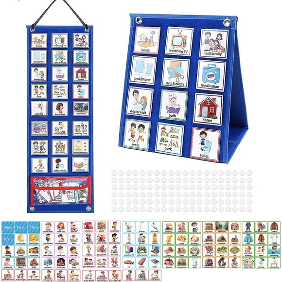 SURJDE 2 in 1 Visual Schedule Chore Chart for Kids with 107 Cards
