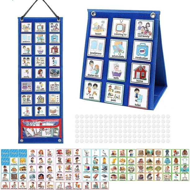 SURJDE 107 Cards Visual Schedule Chore Chart for Kids, 2 in 1 Autism ...