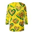 thumbnail image 6 of Craaazy Women's 3/4 Sleeve Valentines Printed Round-neck Tops Gifts, 6 of 6