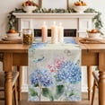 thumbnail image 2 of Table Runner 72 Inches Long for Kitchen Dining, Blue Hydrangea Dresser Scarf Farmhouse, Dining Table Decorations for Wedding/Parties, Pink Flowers Spring Botanical Country Plants 13 x 72 In, 2 of 8