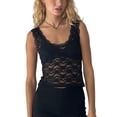 thumbnail image 2 of Women's Summer Lace Tank Tops, Sleeveless U-Neck Sheer Mesh Slim Show Navel Crop Tops Vest, 2 of 8