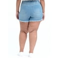 thumbnail image 2 of A3Denim Women's Plus Size Raw Edge Denim Shorts, 5" Inseam, Sizes 16W-24W, 2 of 4