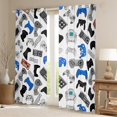 thumbnail image 2 of jejeloiu Cartoon Gamepad Curtains Pack of 2 (42x84 Each),Games Console Lover Curtains Blackout,White Gray Blue Bedroom Curtains For Boys Kids,Ultra Soft Home Decor, 2 of 6