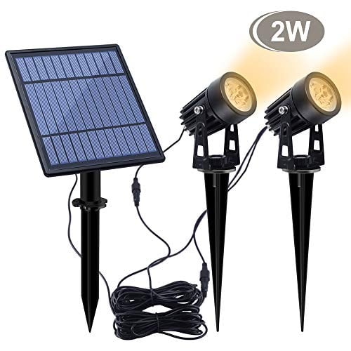 Aponuo Led Solar Spotlights 2w Powered Landscape Lights Outdoor Low Voltage Ip65 Waterproof 16 4ft Cable Auto On Off For Garden Yard Downlightï¼warm Whiteï¼ Com Aponuo Led Solar Spotlights 2w, Solar Powered Lighting Outdoor