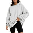 thumbnail image 2 of Essentials Hoodies for Women 2025 Fall Winter Long Sleeve Plain Oversized Hoodie Hooded Sweatshirt Women Pullover, 2 of 6