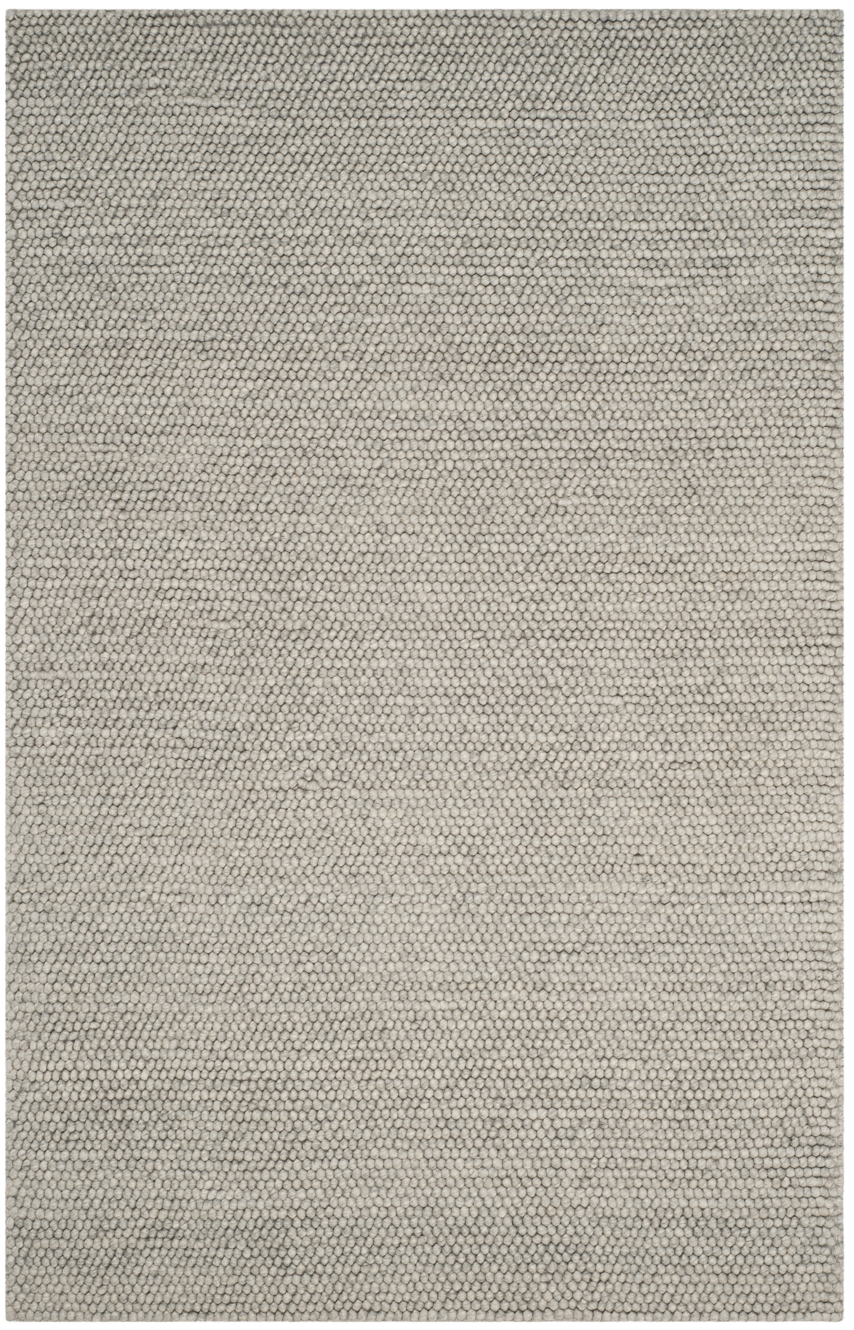 SAFAVIEH Natura Feride Solid Braided Wool Area Rug, Silver, 6' x 9' - Scandinavian Design, Silver, Handmade Wool Blend, Ideal for Living Room, Bedroom, Dining Space