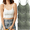 Green, variant on 3 PCS Women's Crop Top Cami Camisole with Bulit in Bras Summer Slim Sleeveless Backless Spaghetti Strap Full Shot Bra Tank Top