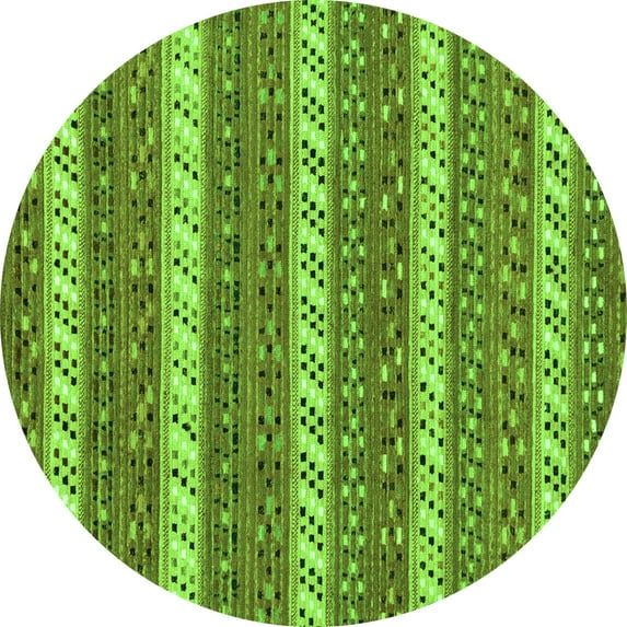 Ahgly Company Machine Washable Indoor Round Abstract Green Modern Area Rugs, 4' Round
