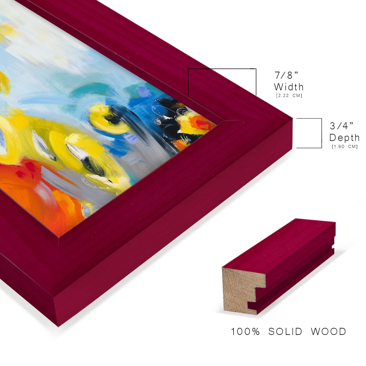 In the Loop III -Framed Print w/glass-Cherry Red