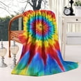 thumbnail image 2 of Colorful Rainbow Tie Dye Spiral Pattern Blanket,Comfortable Soft Lamb Wool Throw Blanket,All Season,Warm Lightweight Blankets for Sofa Bed Couch Living Room Chair,60"x80", 2 of 4