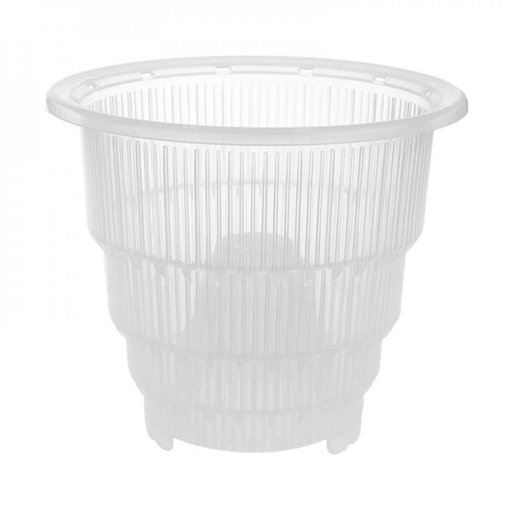 Clear Flower Pot Orchid Pot with Breathable Hole Slotted Plastic Planter Container for Garden Desktop Decor Transparent 10CM 