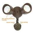 thumbnail image 3 of MW Lighting Twin Head LED Dusk-to-Dawn Security Light with Motion Sensor, 1400 Lm, Metal Housing brown Brown, 3 of 7